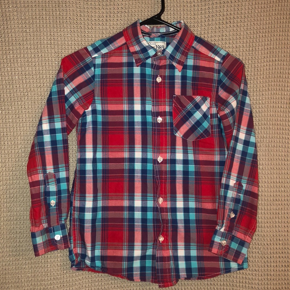 EUC BOYS PLAID BUTTON DOWN